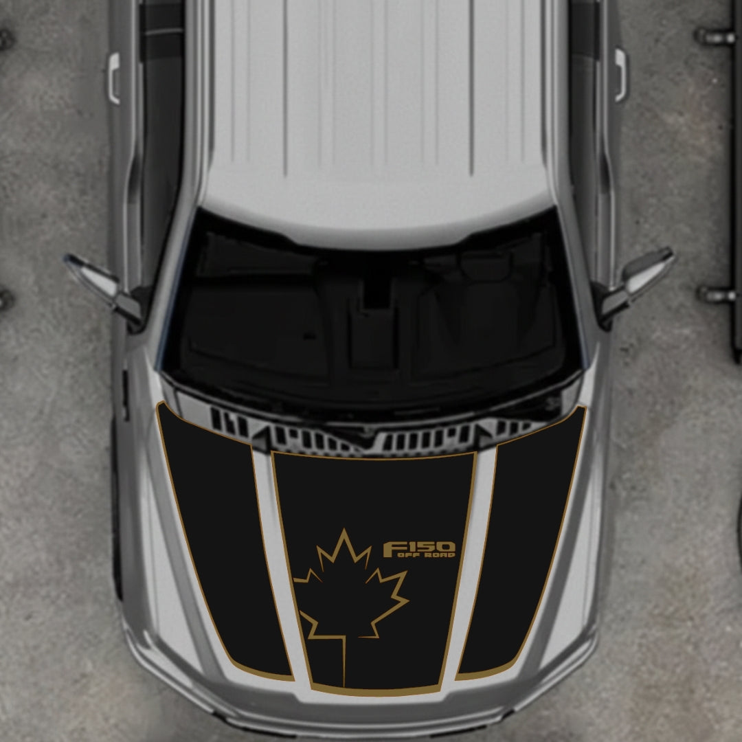 Hood Panel Decal/Sticker - Canada Style 7 Graphic Kit - For Ford F-150 2020-2026 - Premium Vinyl