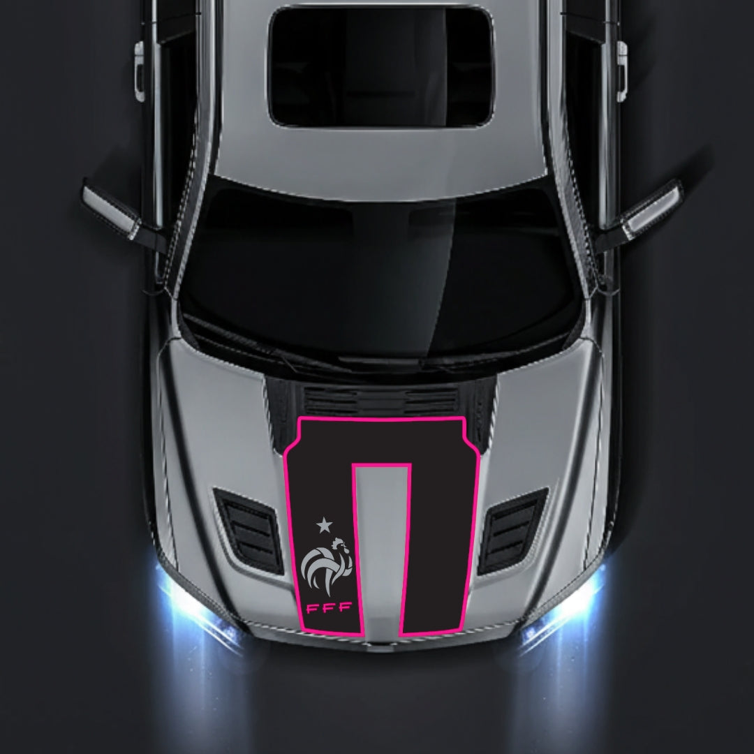 Hood Panel Decal/Sticker - French Football Federation Logo - Border Graphic Kit - For Dodge RAM 1500 2019-2025 - Premium Vinyl