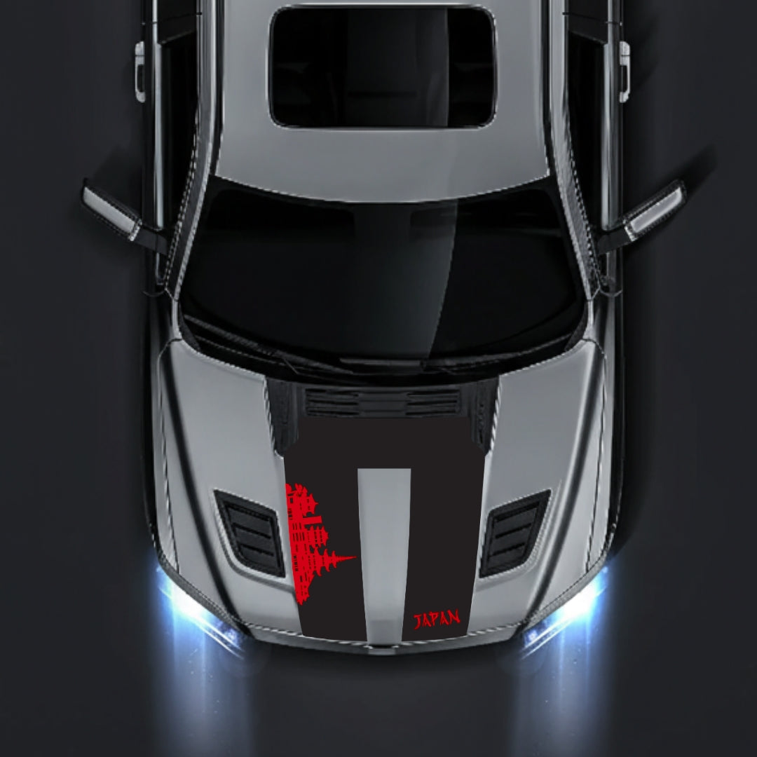 Performance Hood Panel Decal/Sticker - Japan Skyline Graphic Kit - For Dodge RAM 1500 2019-2025 - Premium Vinyl