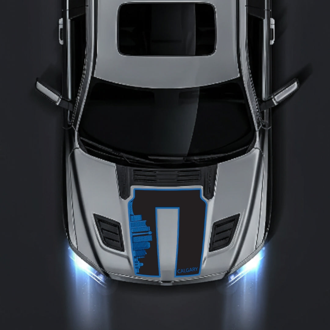 Performance Hood Panel Decal/Sticker - Calgary Skyline - Border Graphic Kit - For Dodge RAM 1500 2019-2025 - Premium Vinyl