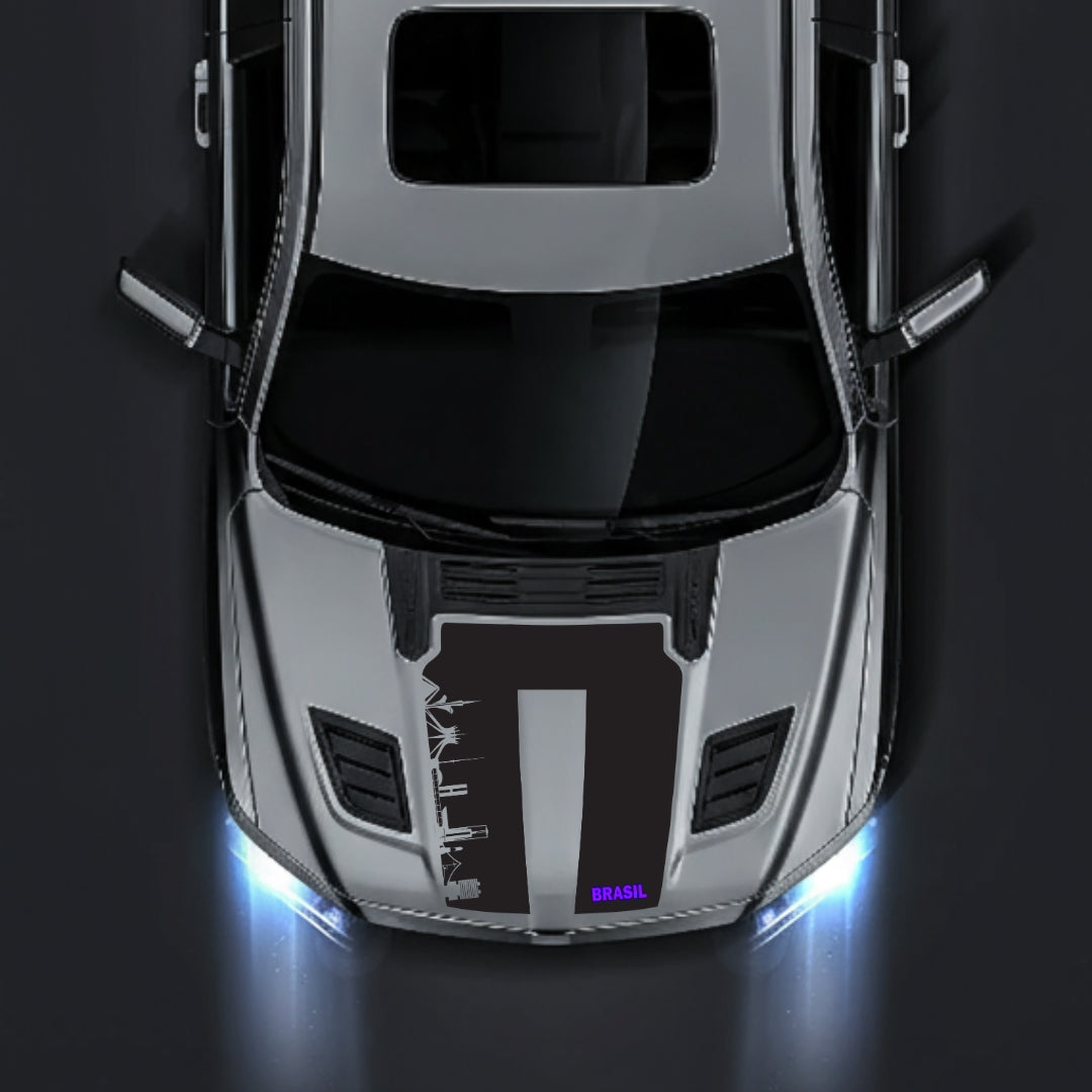 Performance Hood Panel Decal/Sticker - Brazil Skyline - Cut Graphic Kit - For Dodge RAM 1500 2019-2025 - Premium Vinyl
