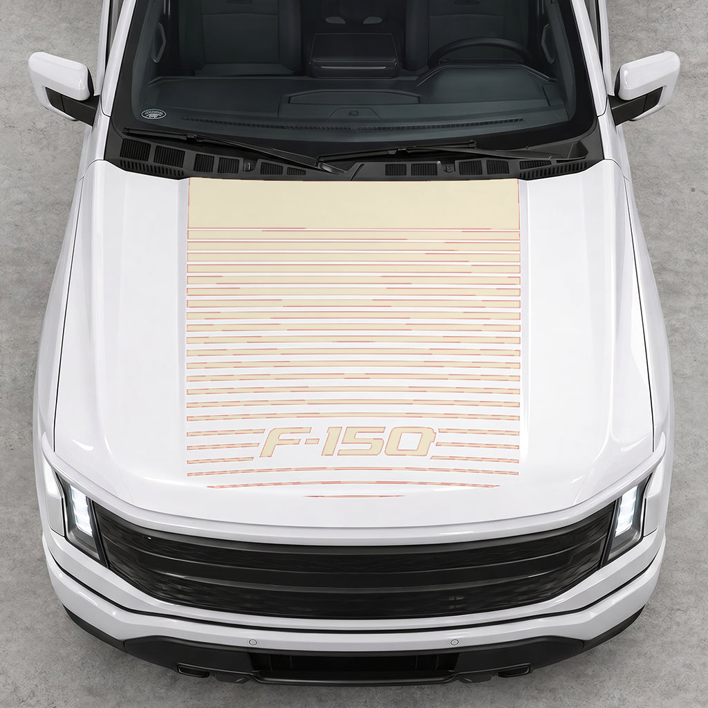 Hood Panel Decal/Sticker - Waves F150 Graphic Decal Graphic Kit - For Ford F-150 2015-2020 - Premium Vinyl