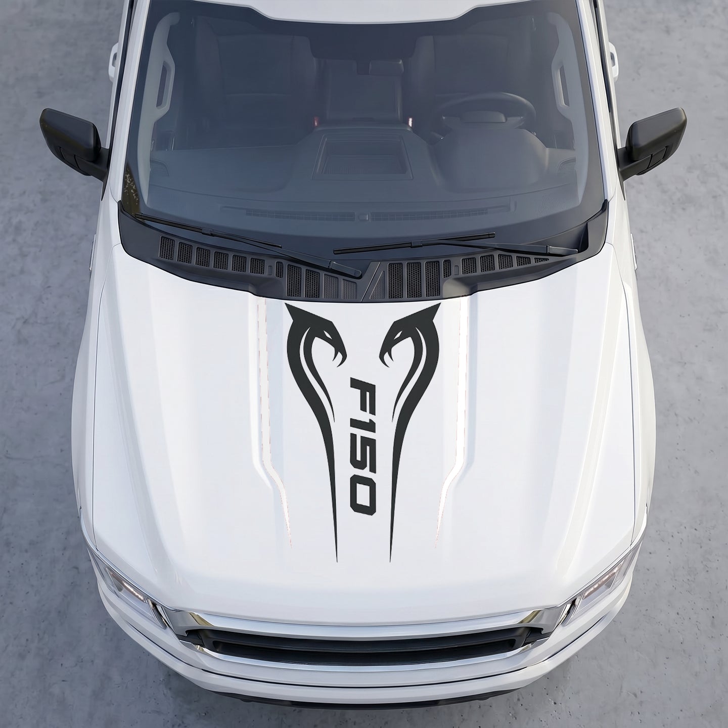 Hood Panel Decal/Sticker - Twin Cobra Snakes Hood Decal – Aggressive Viper Graphic Vinyl Sticker Graphic Kit - For Ford F-150 F150 2015-2020 - Premium Vinyl