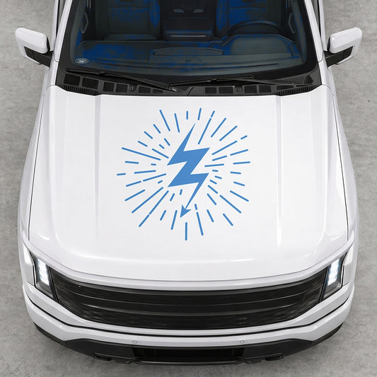 Hood Panel Decal/Sticker - Cut Electric Splash Graphic Decal Graphic Kit - For FORD F-150 2015-2020 - Premium Vinyl