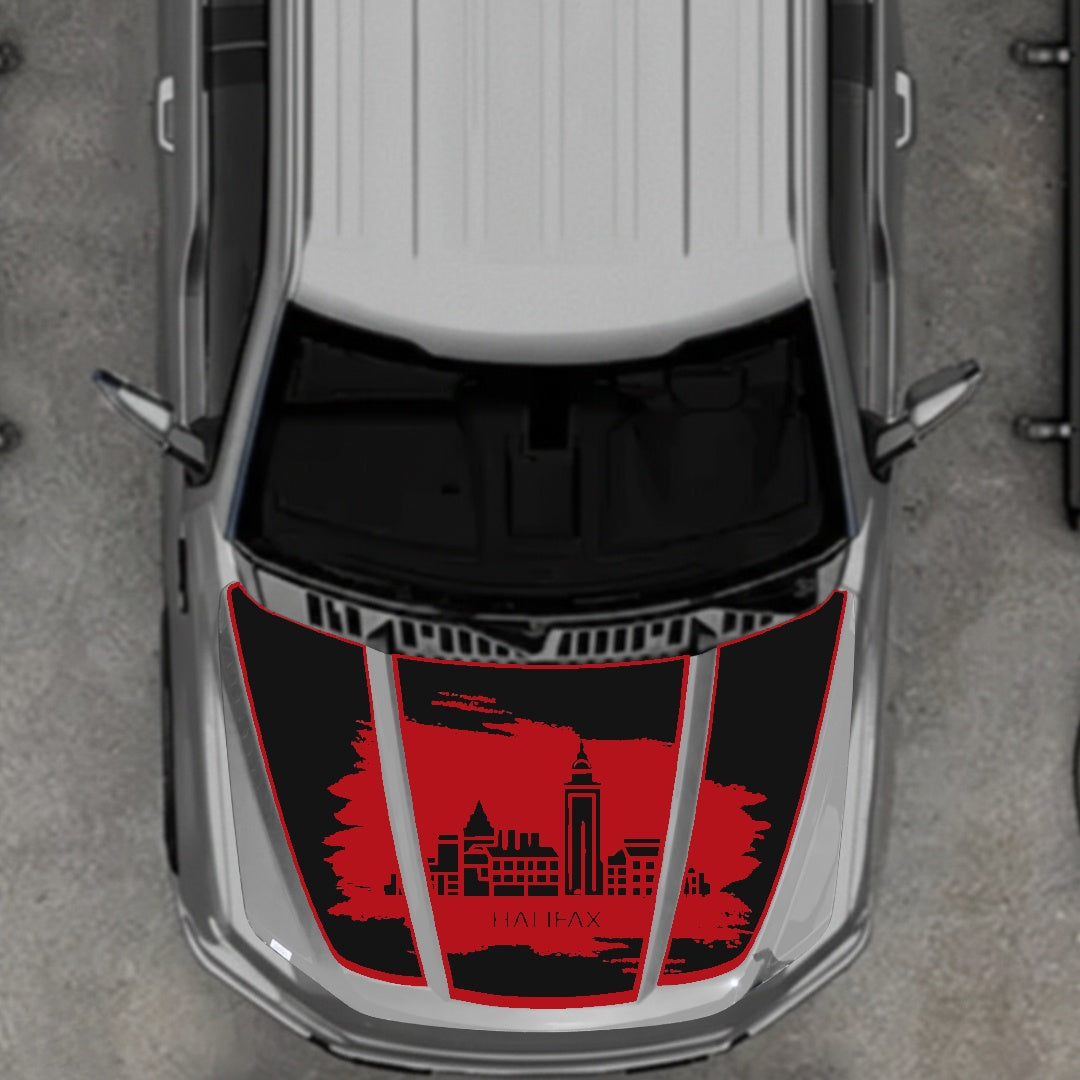 Hood Panel Decal/Sticker - Halifax - Border Graphic Kit - For Ford F-150 2020-2026 - Premium Vinyl