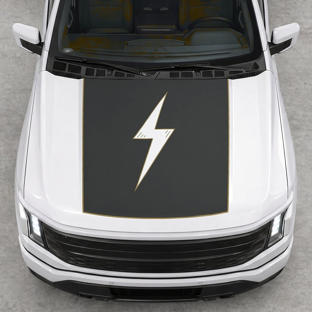 Hood Panel Decal/Sticker - Electric Graphic Decal Graphic Kit - For FORD F-150 2015-2020 - Premium Vinyl