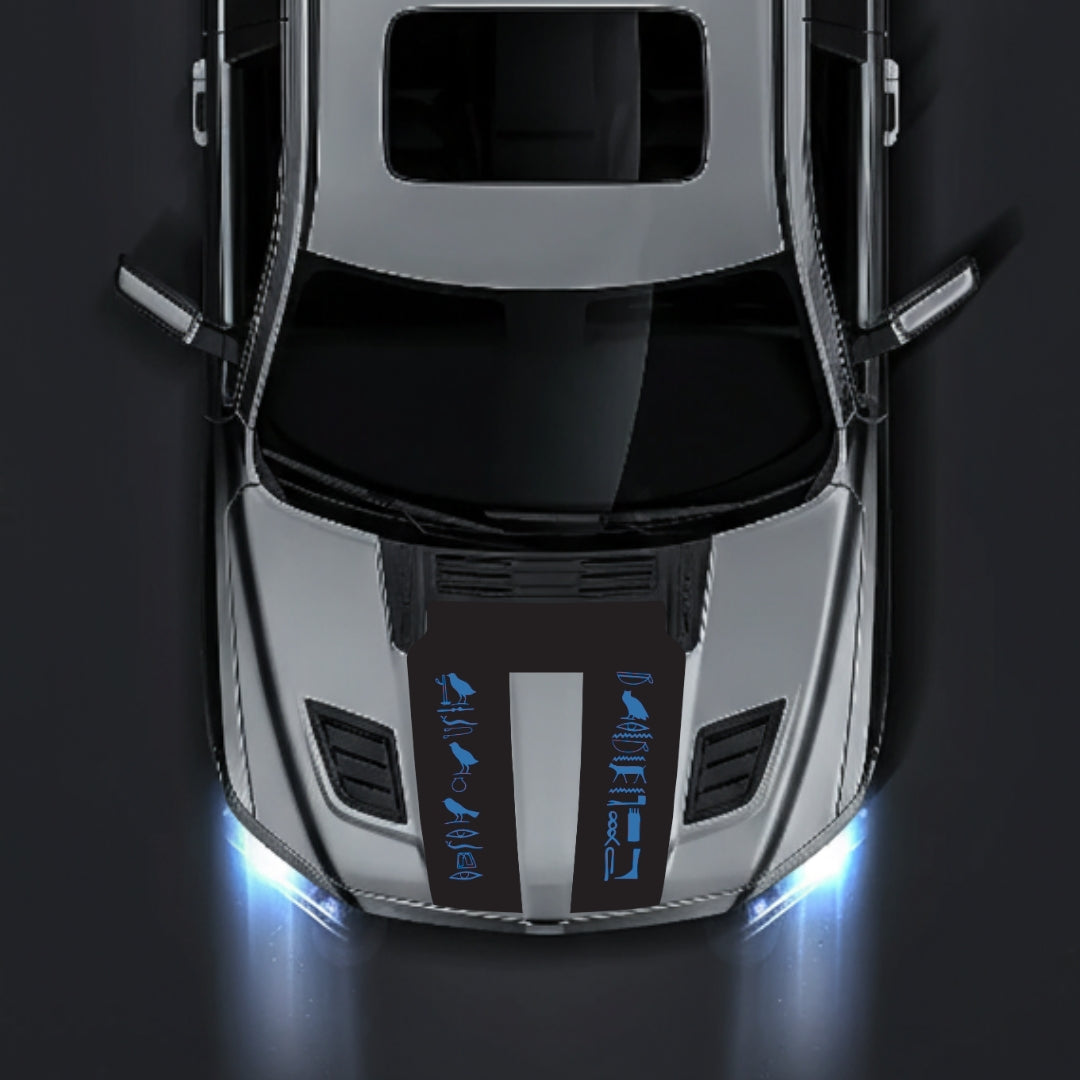 Hood Panel Decal/Sticker - Egyptian Hieroglyph Graphic Kit - For Dodge RAM 1500 2019-2025 - Premium Vinyl