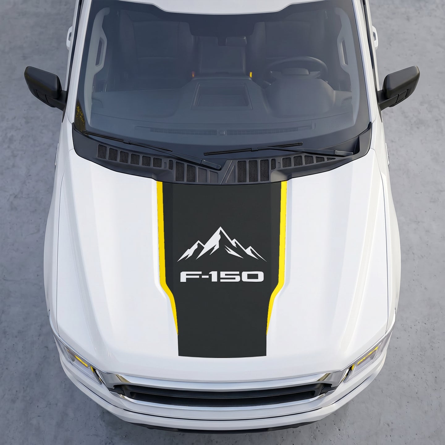 Hood Panel Decal/Sticker - Outdoor Mountain Range Hood Decal – Landscape Peak Graphic Vinyl Wrap Sticker Graphic Kit - For Ford F-150 F150 2015-2020 - Premium Vinyl