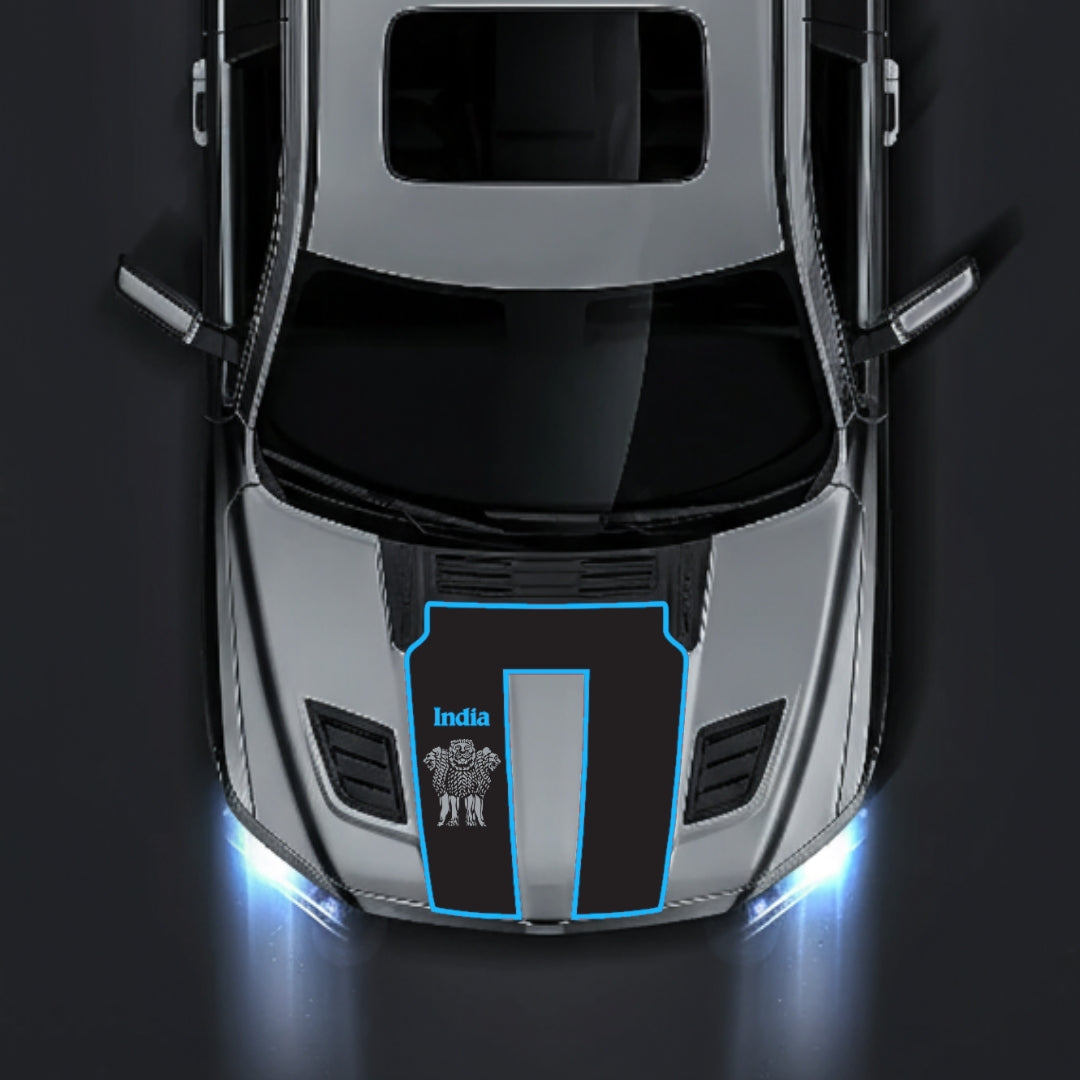 Hood Panel Decal/Sticker - India - Cut - Border Graphic Kit - For Dodge RAM 1500 2019-2025 - Premium Vinyl