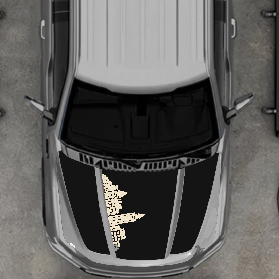 Hood Panel Decal/Sticker - Halifax Skyline Graphic Kit - For Ford F-150 2020-2026 - Premium Vinyl