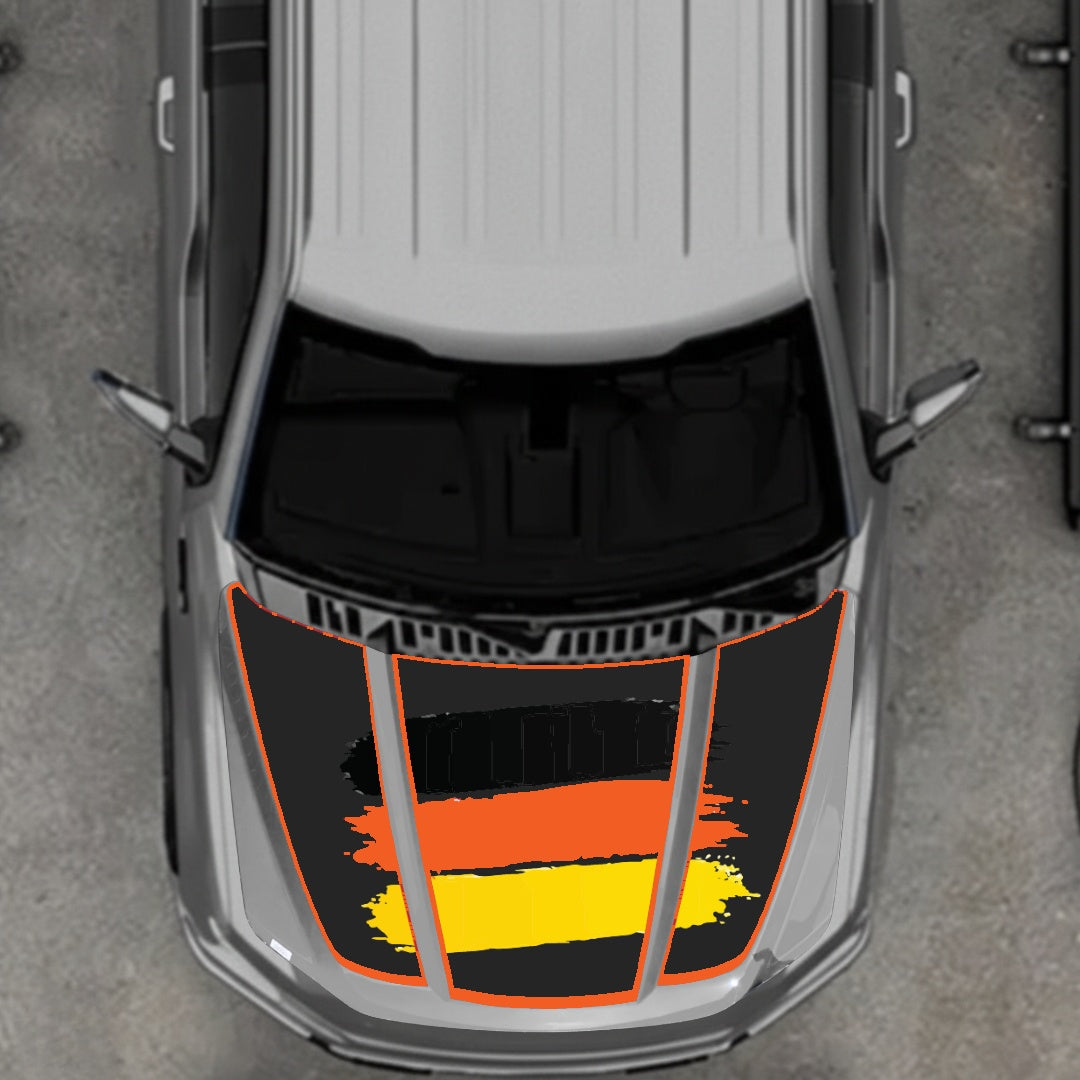 Hood Panel Decal/Sticker - Germany Flag - Border Graphic Kit - For Ford F-150 2020-2026 - Premium Vinyl