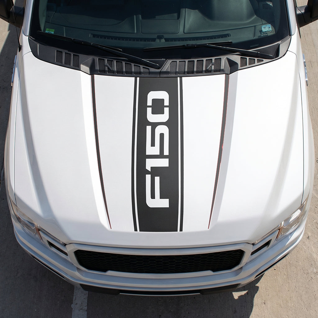 Hood Panel Decal/Sticker - Bold Cut F150 Graphic Decal Graphic Kit - For Ford F-150 2015-2020 - Premium Vinyl