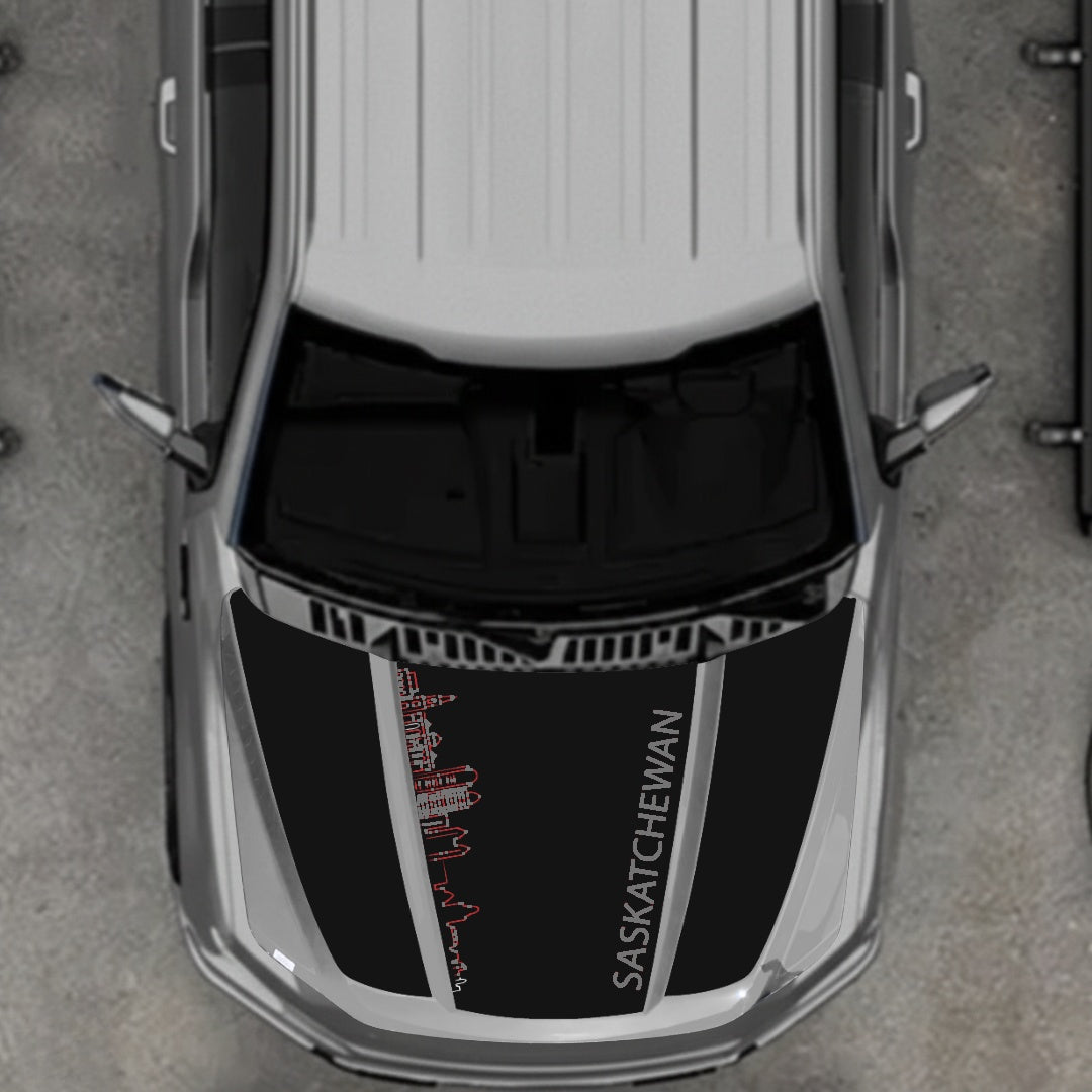 Hood Panel Decal/Sticker - Saskatchewan Skyline Graphic Kit - For Ford F-150 2020-2026 - Premium Vinyl