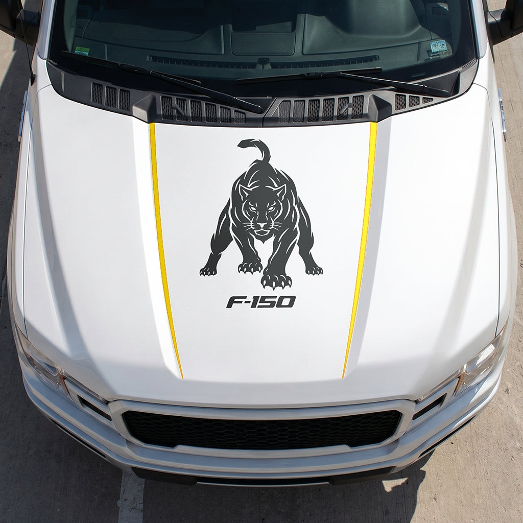 Hood Panel Decal/Sticker - Tiger Graphic Decal Graphic Kit - For Ford F-150 2015-2020 - Premium Vinyl
