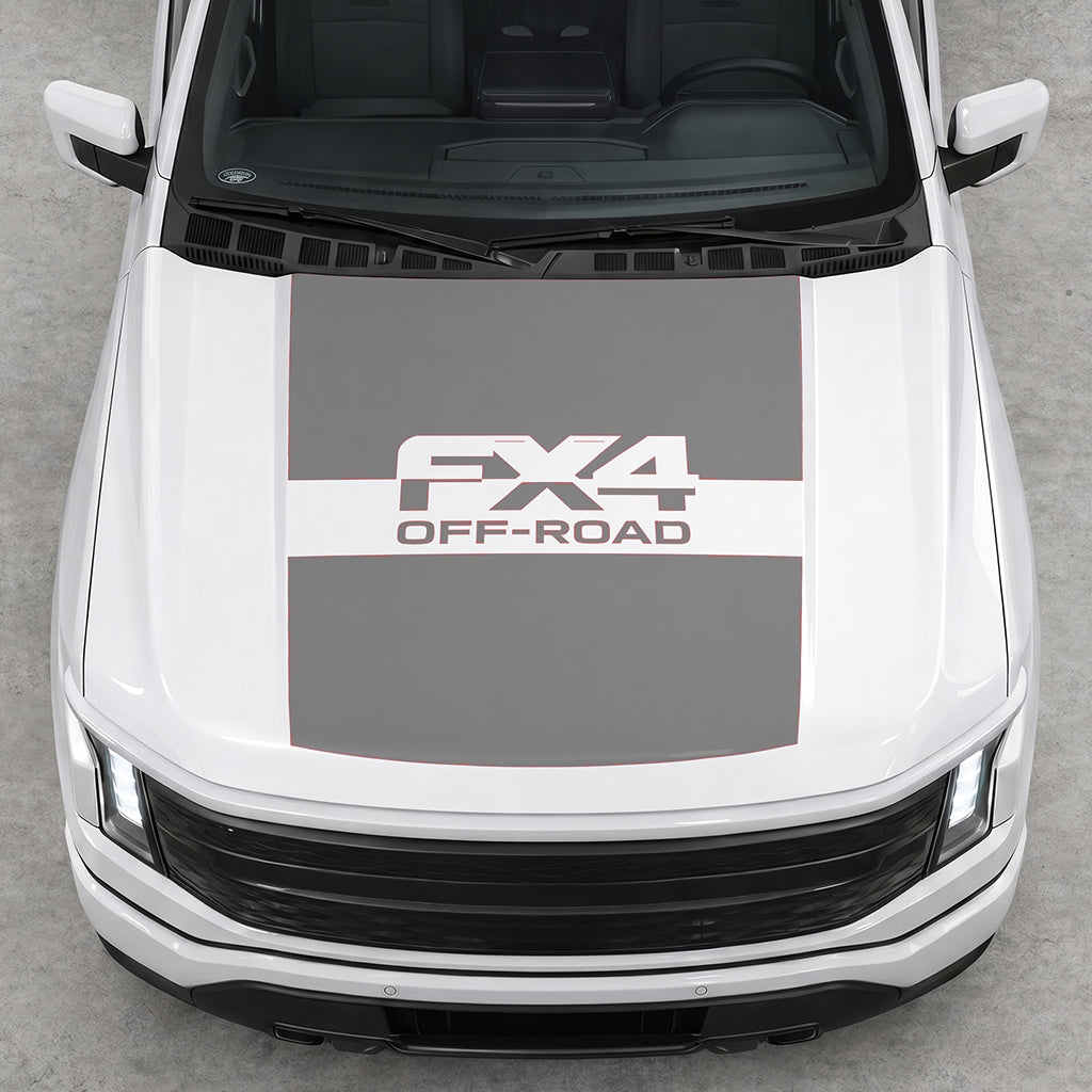 Hood Panel Decal/Sticker - Solid FX4 Graphic Decal Graphic Kit - For Ford F-150 2015-2020 - Premium Vinyl