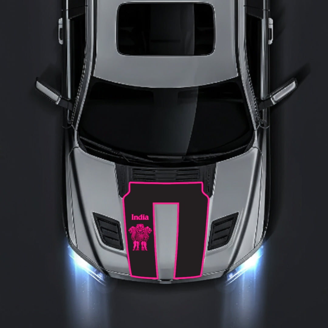 Hood Panel Decal/Sticker - India - Border Graphic Kit - For Dodge RAM 1500 2019-2025 - Premium Vinyl