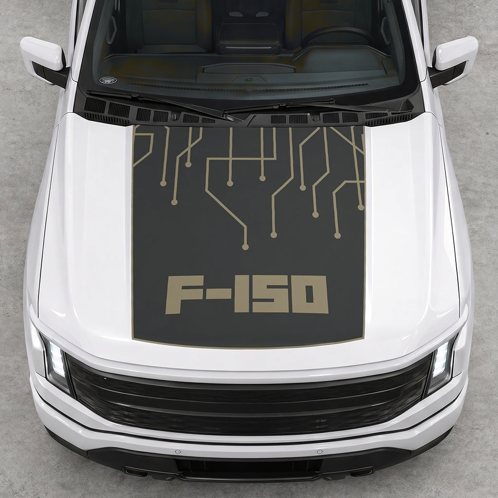 Hood Panel Decal/Sticker - F150 Electric Circuit Graphic Decal Graphic Kit - For FORD F-150 2015-2020 - Premium Vinyl