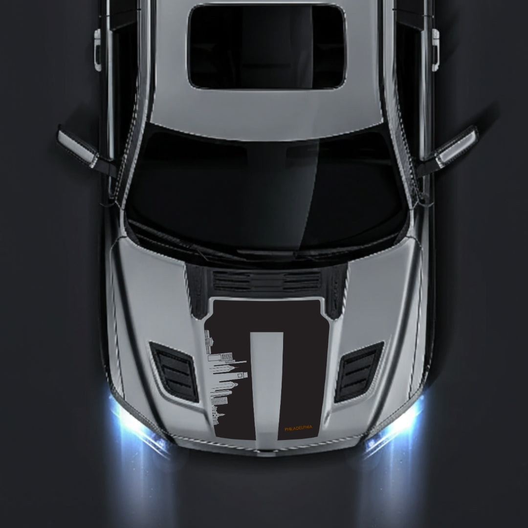 Performance Hood Panel Decal/Sticker - Philadelphia Skyline - Cut Graphic Kit - For Dodge RAM 1500 2019-2025 - Premium Vinyl