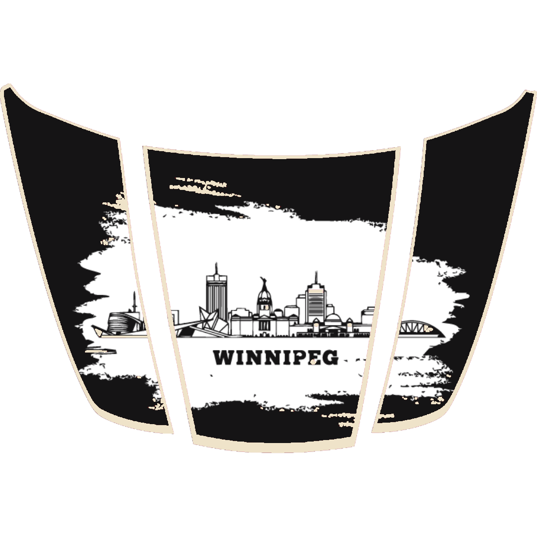 Hood Panel Decal/Sticker - Winnipeg - Cut - Border Graphic Kit - For Ford F-150 2020-2026 - Premium Vinyl