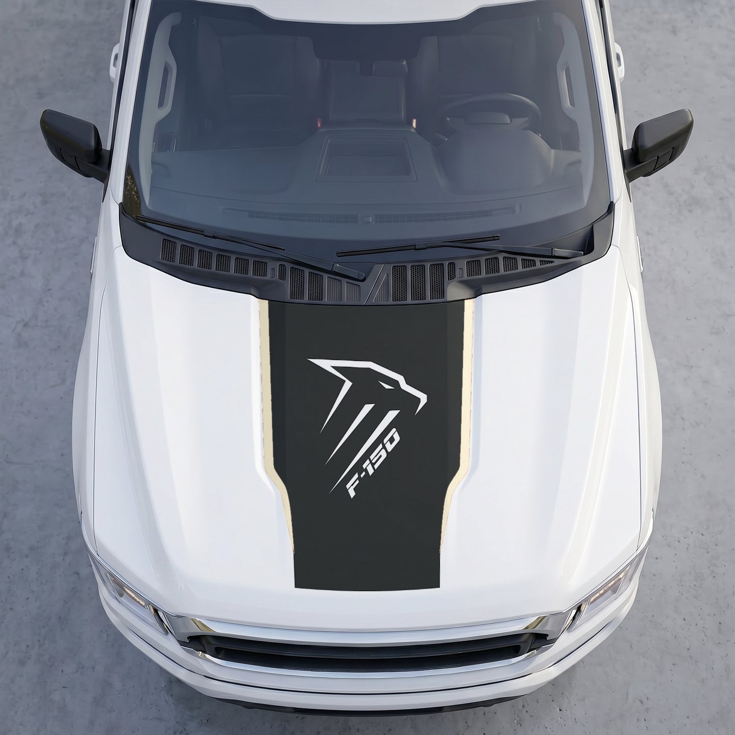 Hood Panel Decal/Sticker - Aggressive Raptor Profile Hood Decal – Geometric Pator Head Graphic Vinyl Sticker Graphic Kit - For Ford F-150 F150 2015-2020 - Premium Vinyl