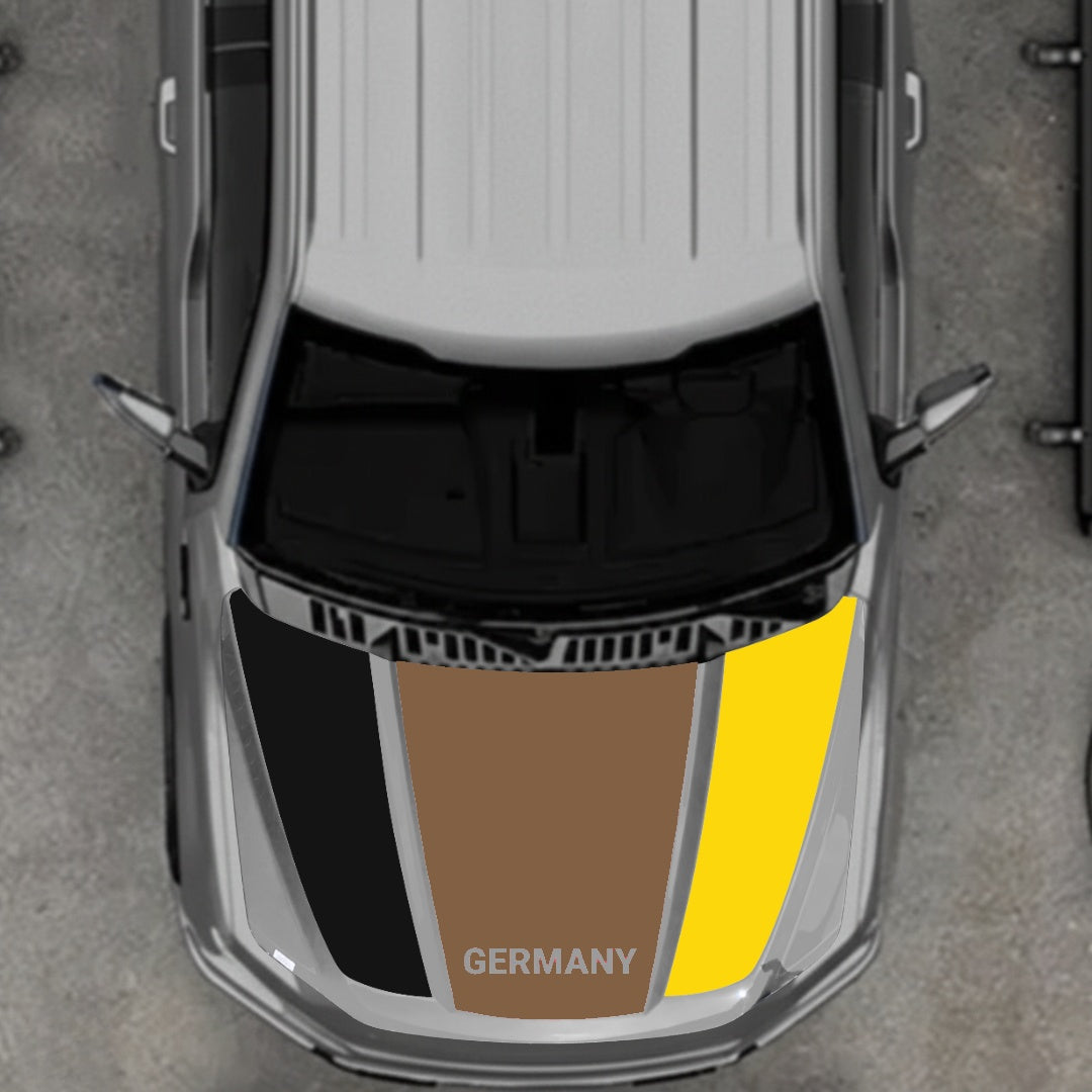 Hood Panel Decal/Sticker - Germany Flag Parts Graphic Kit - For Ford F-150 2020-2026 - Premium Vinyl