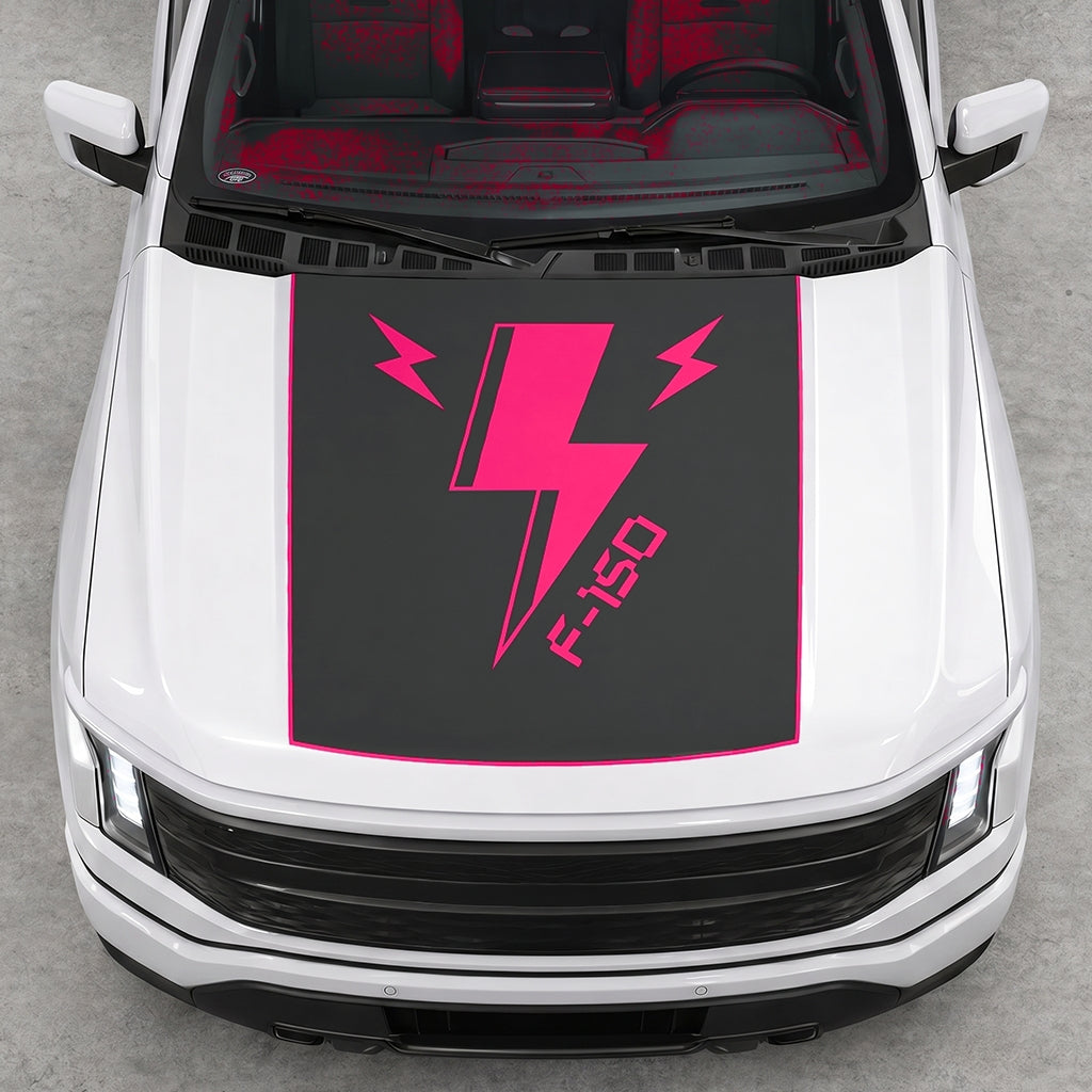Hood Panel Decal/Sticker - Triple Electric Graphic Decal Graphic Kit - For FORD F-150 2015-2020 - Premium Vinyl