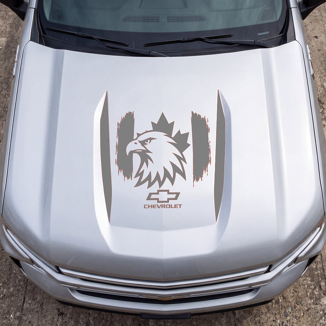 Hood Panel Decal/Sticker - Canadaian Eagle Graphic Decal Graphic Kit - For Chevrolet Silverado 2019-2024 - Premium Vinyl