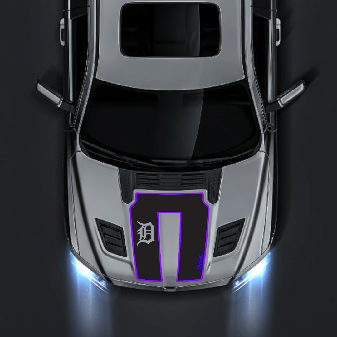 Performance Hood Panel Decal/Sticker - Detroit Street - Cut - Border Graphic Kit - For Dodge RAM 1500 2019-2025 - Premium Vinyl
