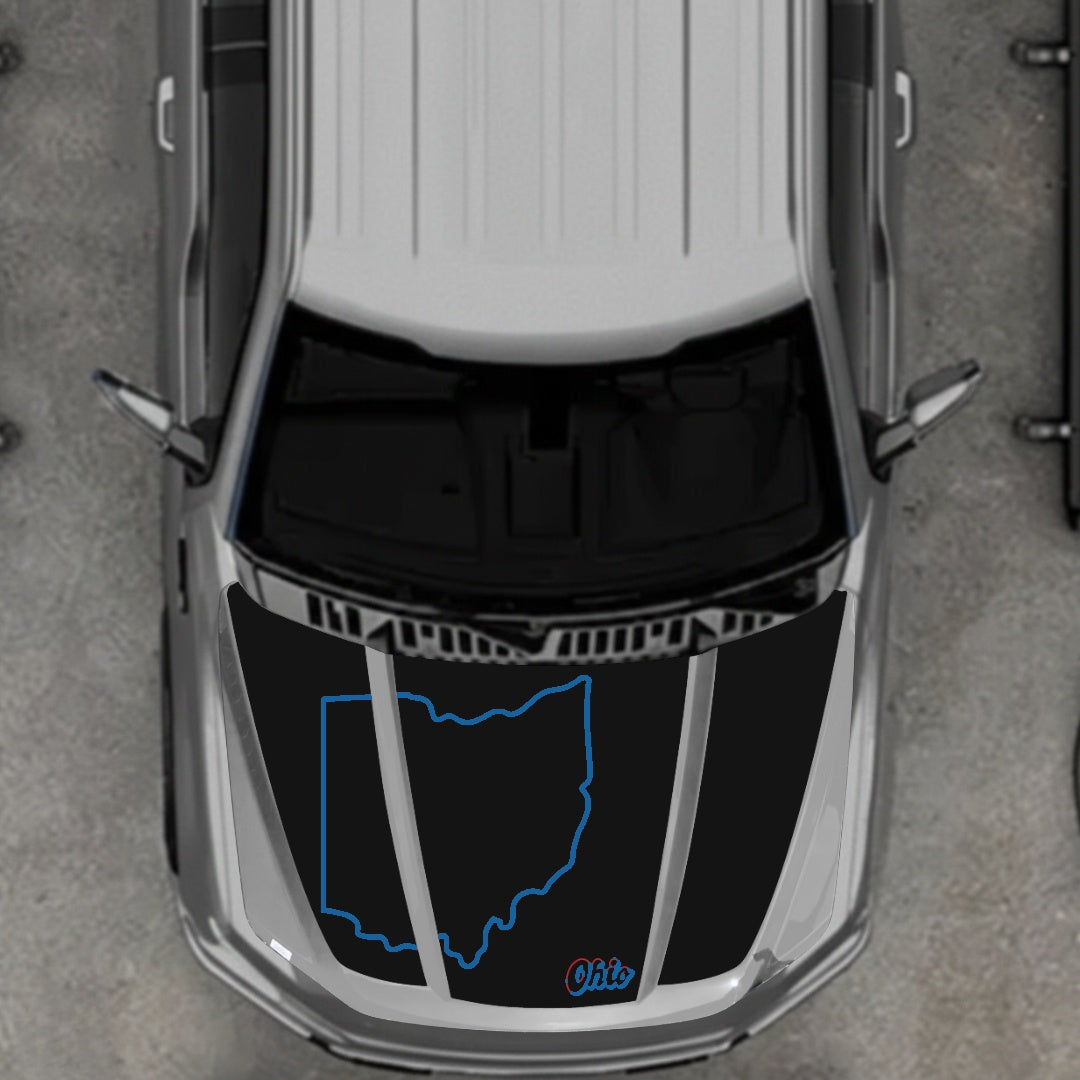 Hood Panel Decal/Sticker - Ohio Graphic Kit - For Ford F-150 2020-2026 - Premium Vinyl