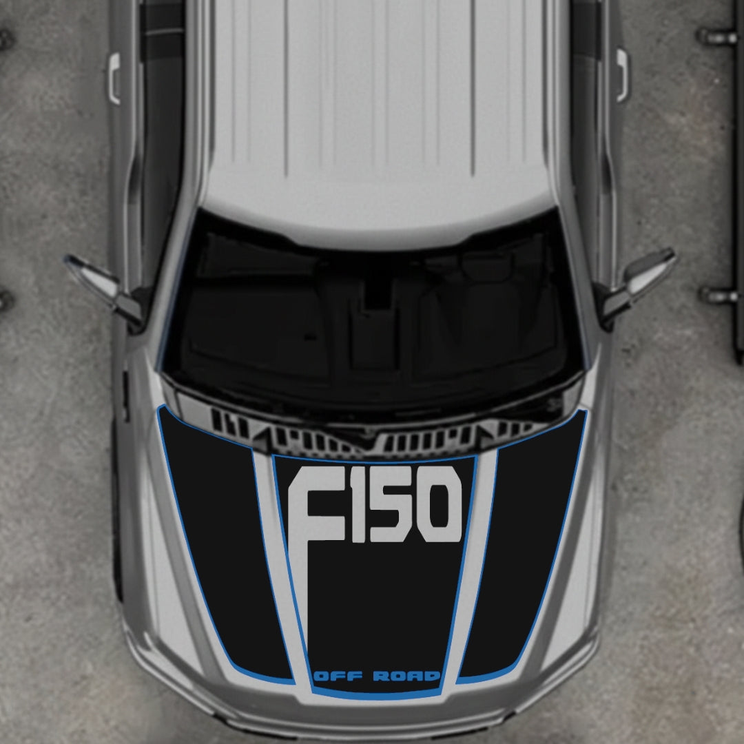 Hood Panel Decal/Sticker - Style 12 - Cut Graphic Kit - For Ford F-150 2020-2026 - Premium Vinyl