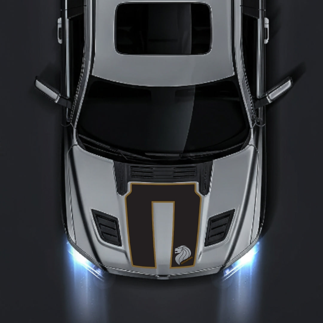 Performance Hood Panel Decal/Sticker - Singapore - Cut - Border Graphic Kit - For Dodge RAM 1500 2019-2025 - Premium Vinyl