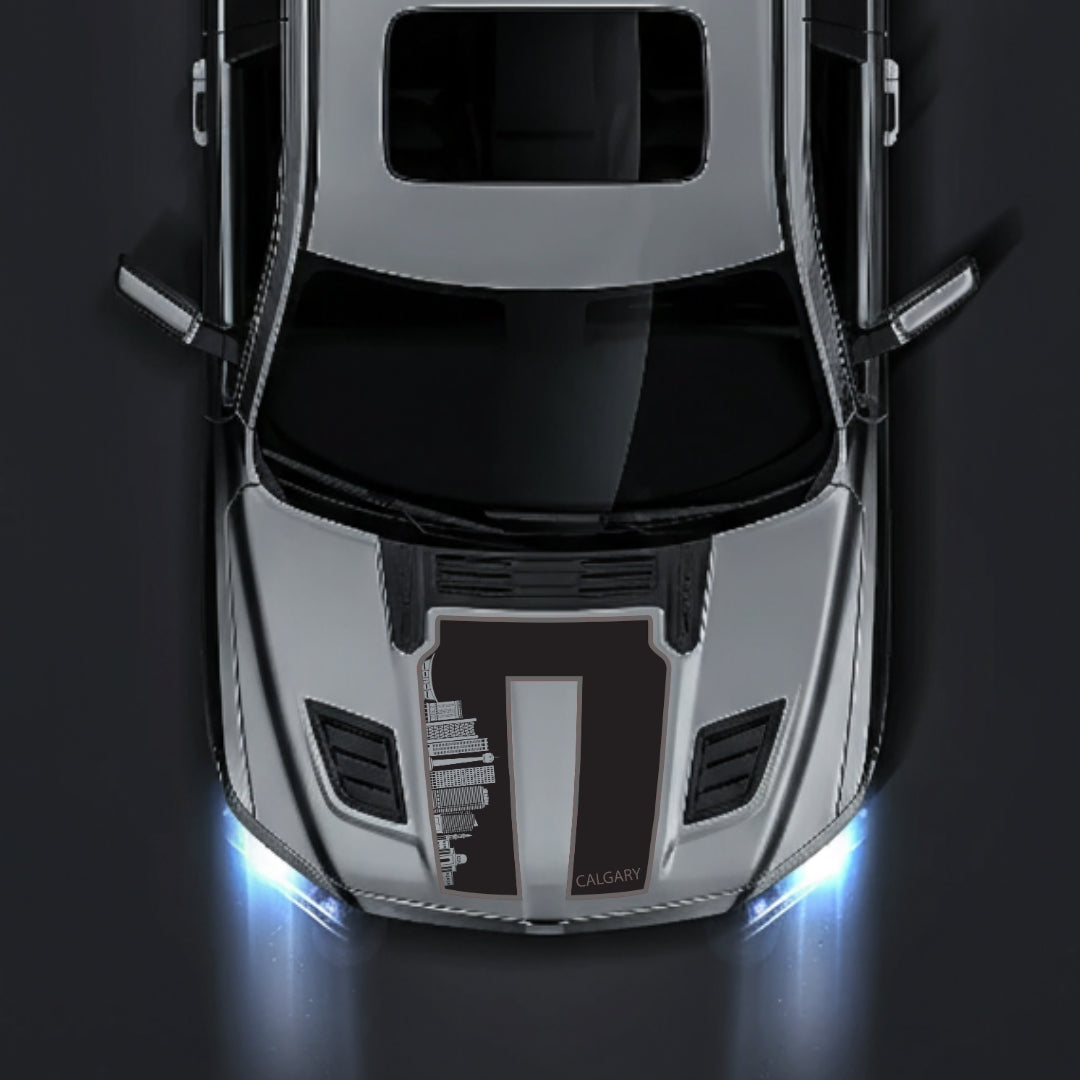Performance Hood Panel Decal/Sticker - Calgary Skyline - Cut - Border Graphic Kit - For Dodge RAM 1500 2019-2025 - Premium Vinyl