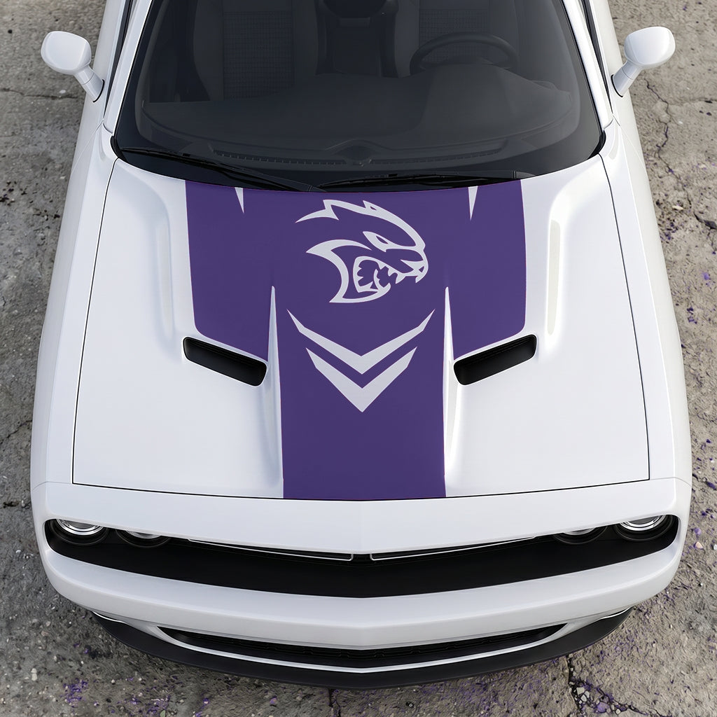 Hood Panel Decal/Sticker - Hellcat Redeye Aggressor - V-Stance Performance Graphic Kit - For Dodge Challenger 2015-2024 - Premium Vinyl
