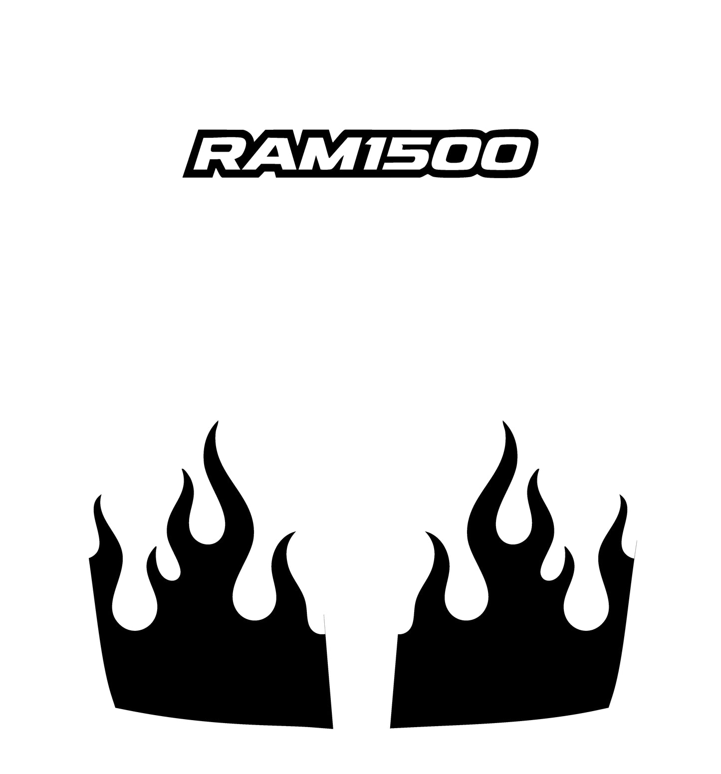Hood Panel Decal/Sticker - RAM 1500 Flaming U-Shape - Cut Graphic Kit - For Dodge Ram 2019-2025 - Premium Vinyl