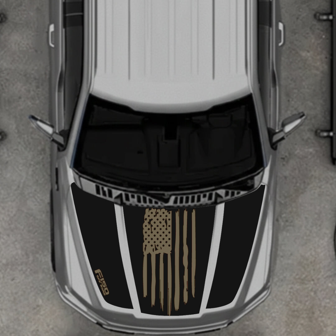 Hood Panel Decal/Sticker - USA Style 13 Graphic Kit - For Ford F-150 2020-2026 - Premium Vinyl