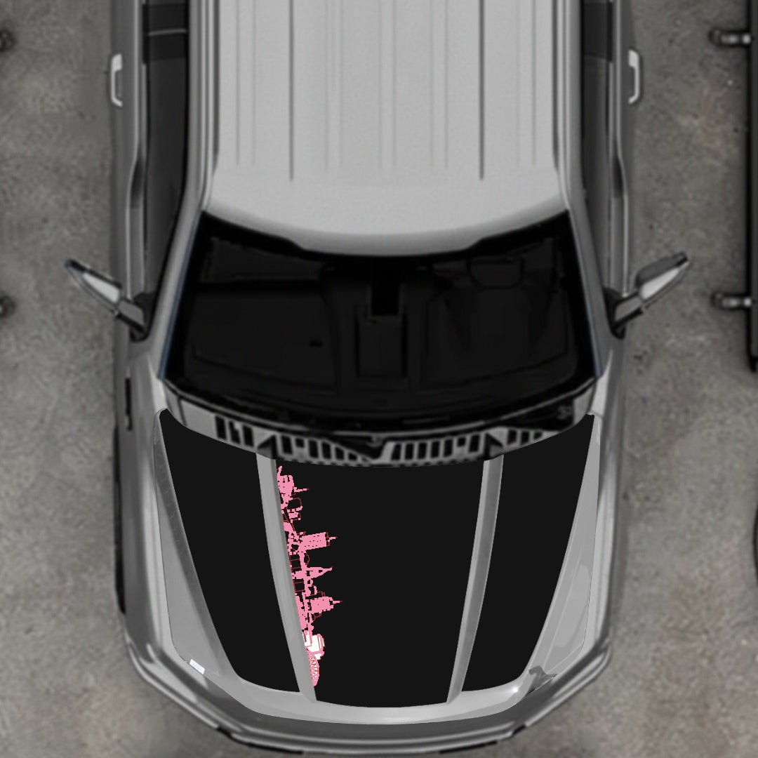 Hood Panel Decal/Sticker - Winnipeg Skyline Graphic Kit - For Ford F-150 2020-2026 - Premium Vinyl