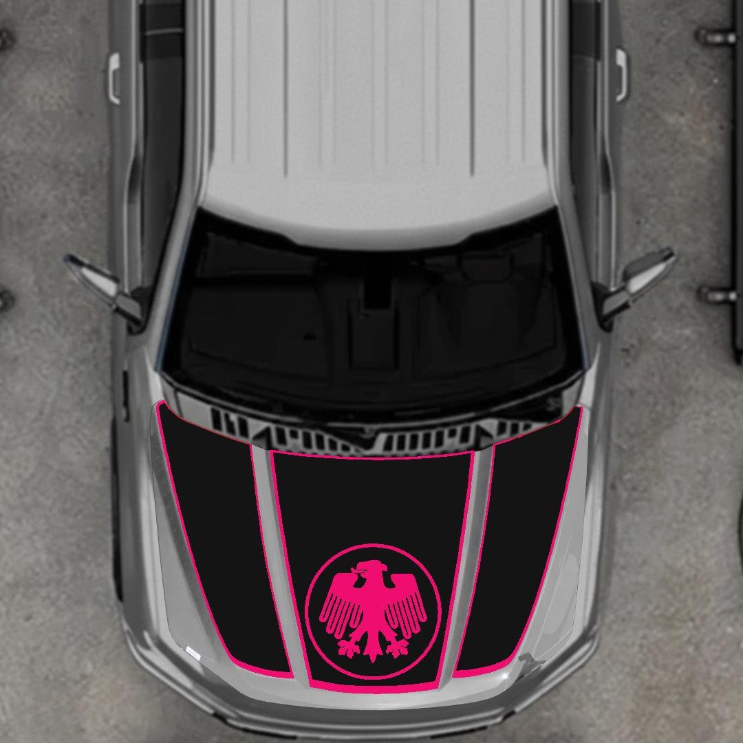 Hood Panel Decal/Sticker - Germany Logo - Border Graphic Kit - For Ford F-150 2020-2026 - Premium Vinyl