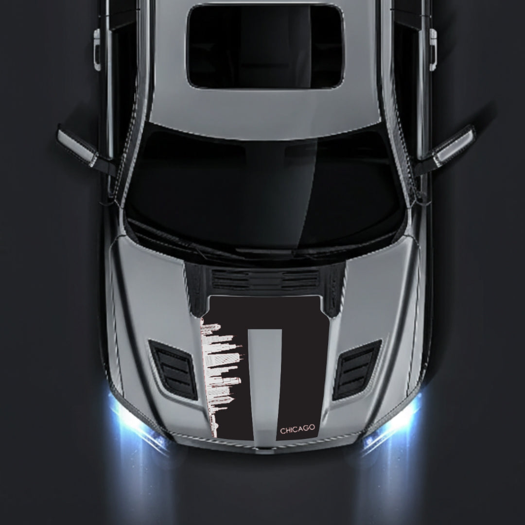 Hood Panel Decal/Sticker - Chicago Skyline Graphic Kit - For Dodge RAM 1500 2019-2025 - Premium Vinyl