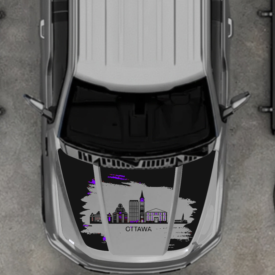Hood Panel Decal/Sticker - Ottawa - Cut Graphic Kit - For Ford F-150 2020-2026 - Premium Vinyl