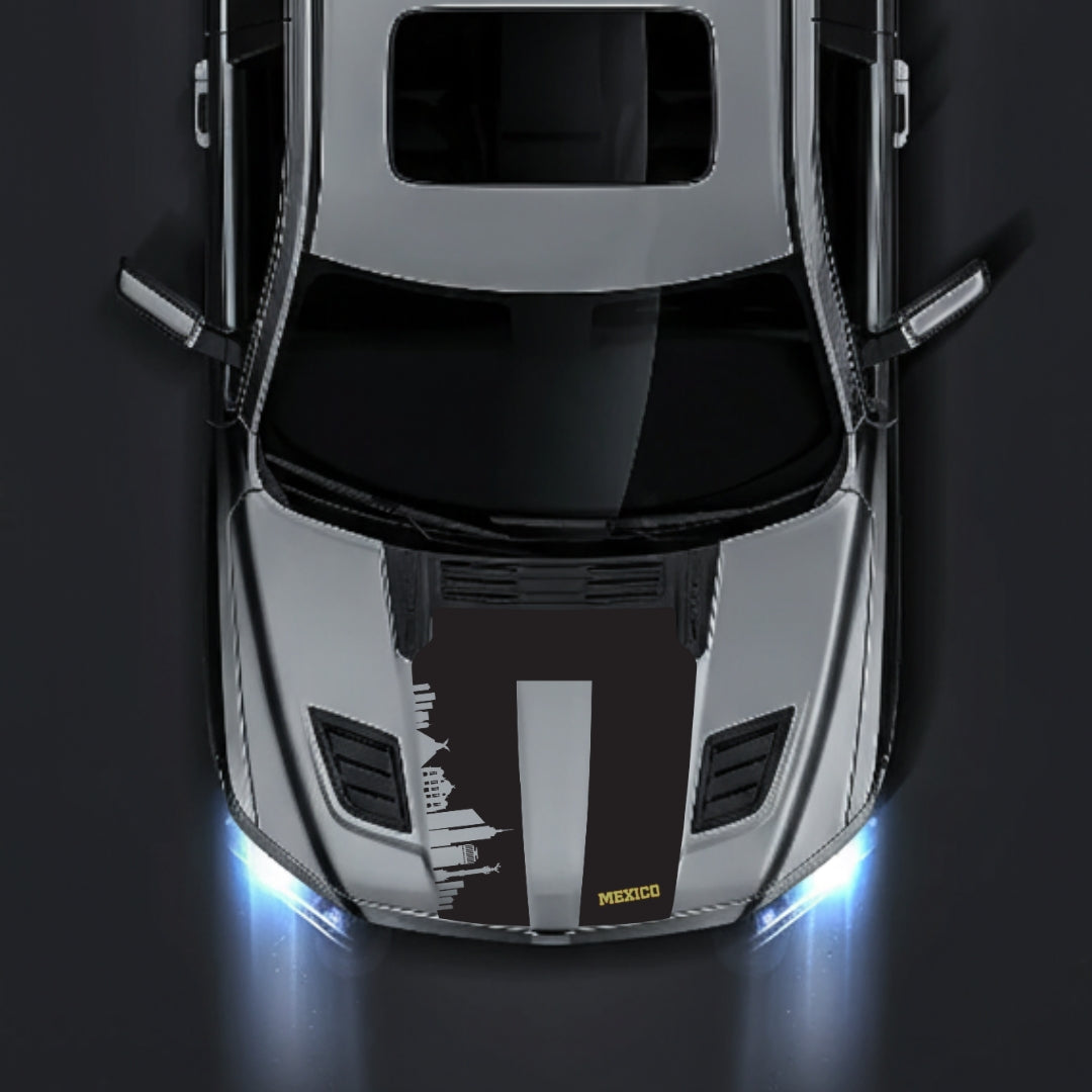 Hood Panel Decal/Sticker - Mexico Skyline - Cut Graphic Kit - For Dodge RAM 1500 2019-2025 - Premium Vinyl