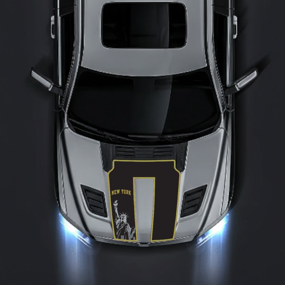 Hood Panel Decal/Sticker - New York - Cut - Border Graphic Kit - For Dodge RAM 1500 2019-2025 - Premium Vinyl