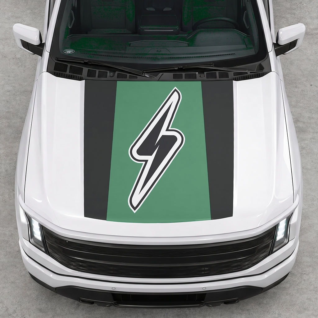 Hood Panel Decal/Sticker - Electric Solid Graphic Decal Graphic Kit - For FORD F-150 2015-2020 - Premium Vinyl