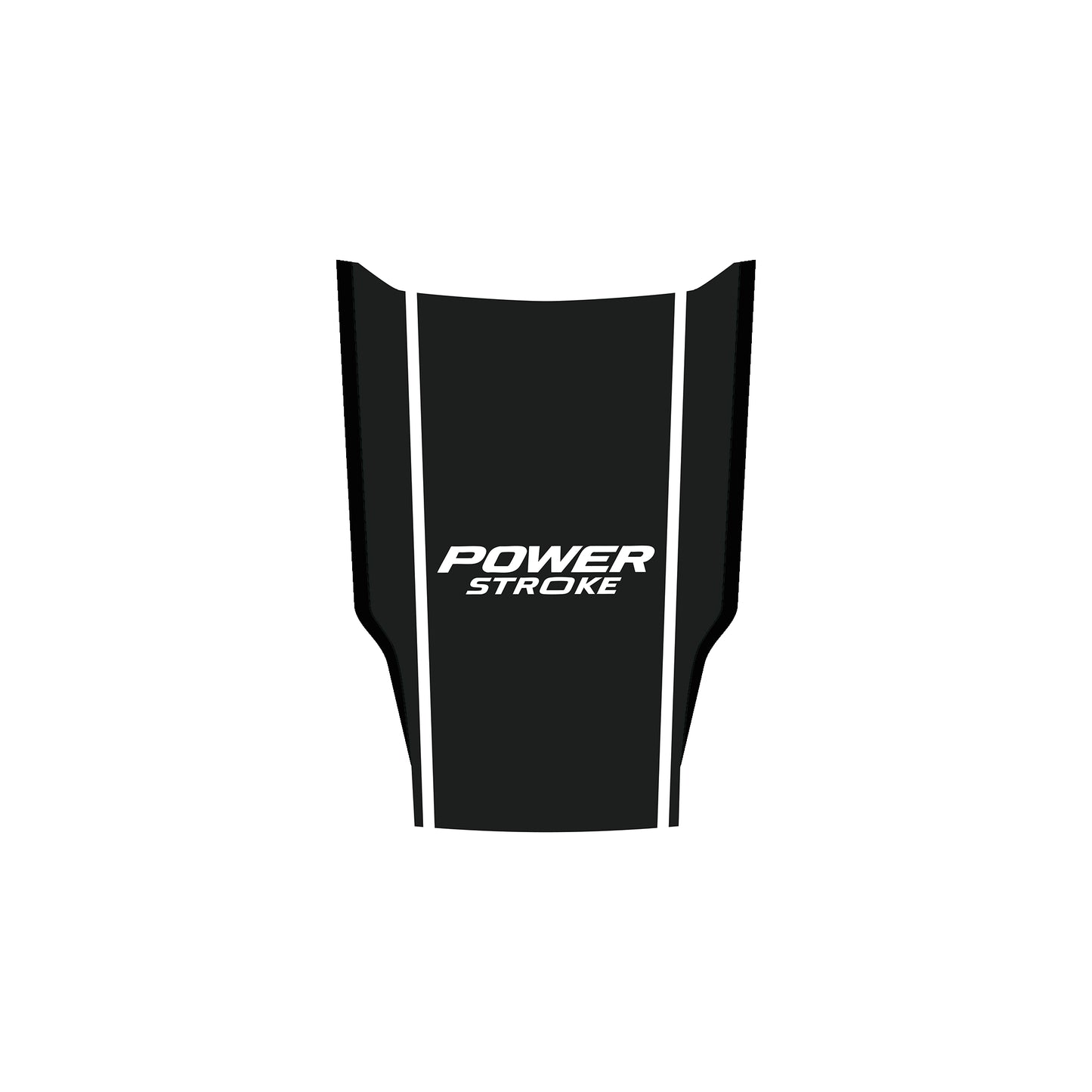 Hood Panel Decal/Sticker - Power Stroke Edition Hood Decal Wrap – Matte Black Center Sport Shield with White Track Stripes Graphic Kit - For Ford F-150 F150 2015-2020 - Premium Vinyl