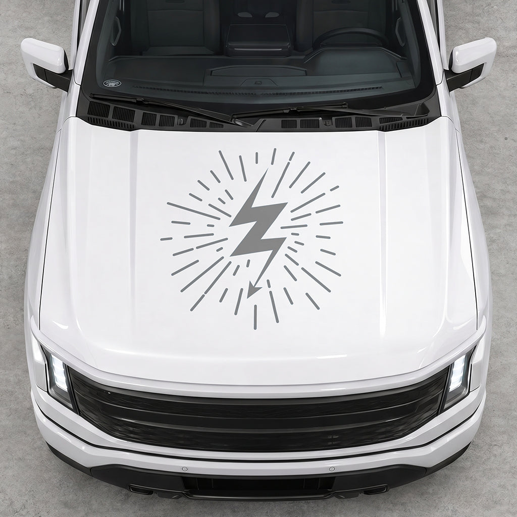 Hood Panel Decal/Sticker - Cut Electric Splash Graphic Decal Graphic Kit - For FORD F-150 2015-2020 - Premium Vinyl