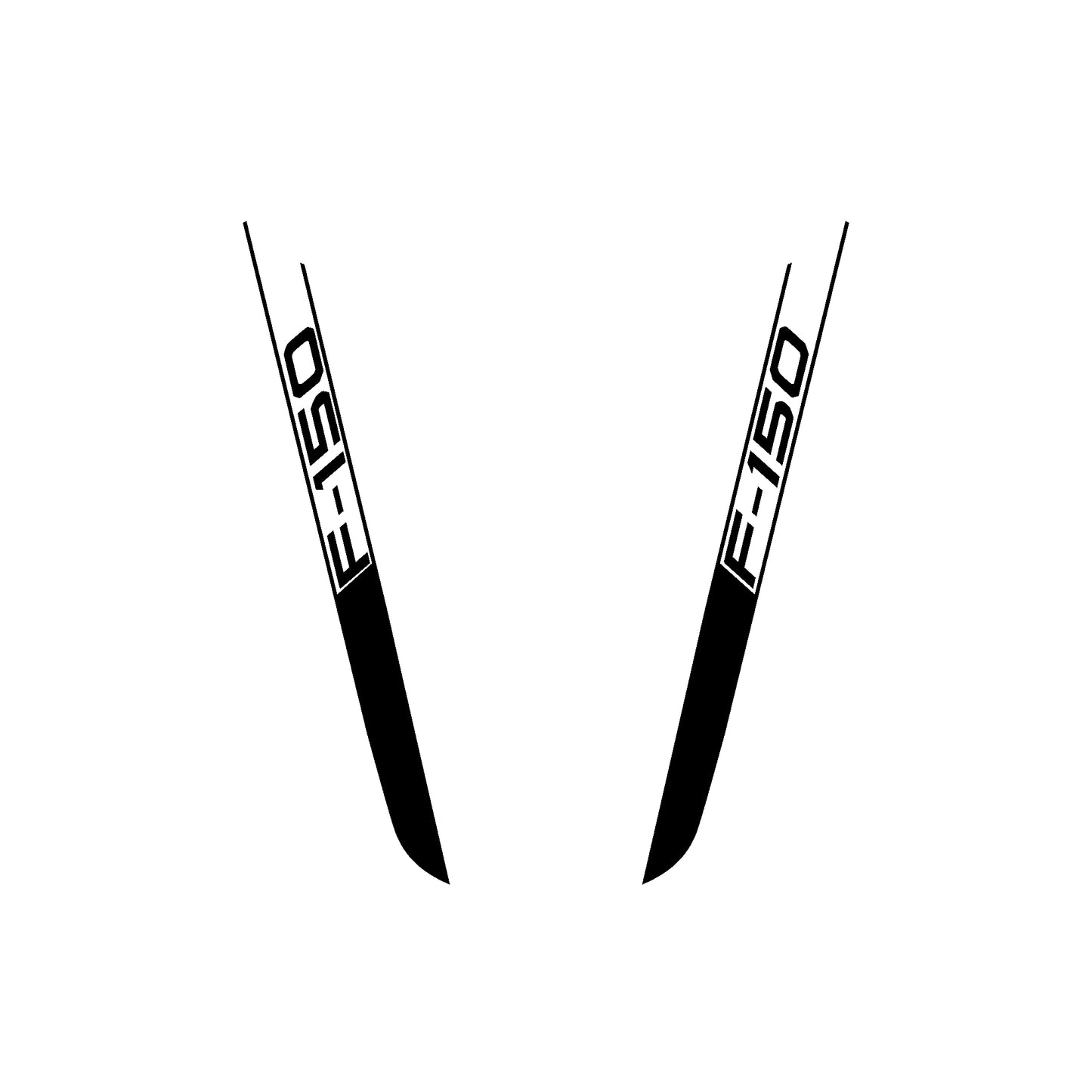 Hood Panel Decal/Sticker - Cowl Accent Stripes – Dual Side Hood Vinyl Decals with Die-Cut Logo Graphic Kit - For Ford F-150 F150 2015-2020 - Premium Vinyl
