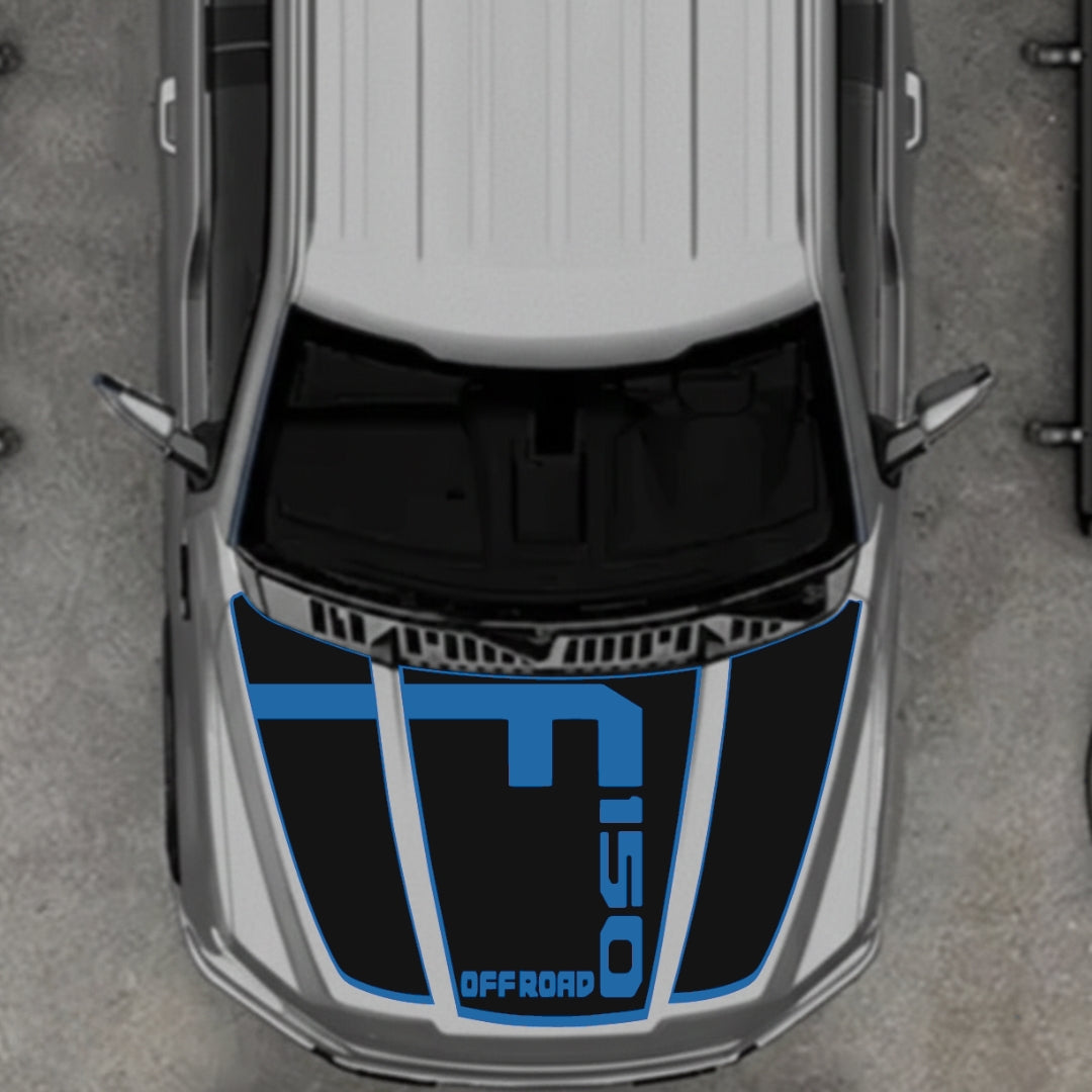 Hood Panel Decal/Sticker - Style 5 - Border Graphic Kit - For Ford F-150 2020-2026 - Premium Vinyl