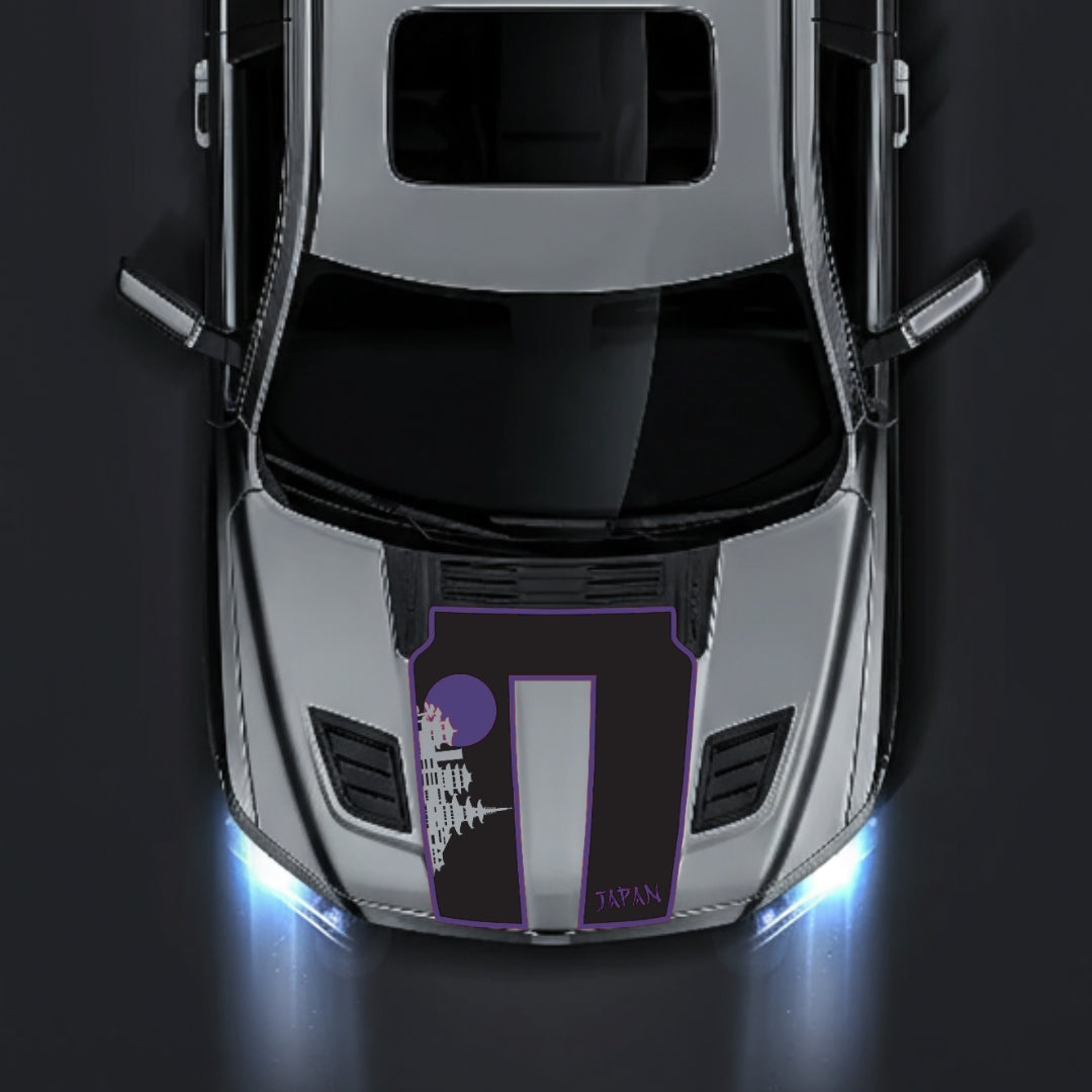 Hood Panel Decal/Sticker - Japan Skyline - Cut - Border Graphic Kit - For Dodge RAM 1500 2019-2025 - Premium Vinyl