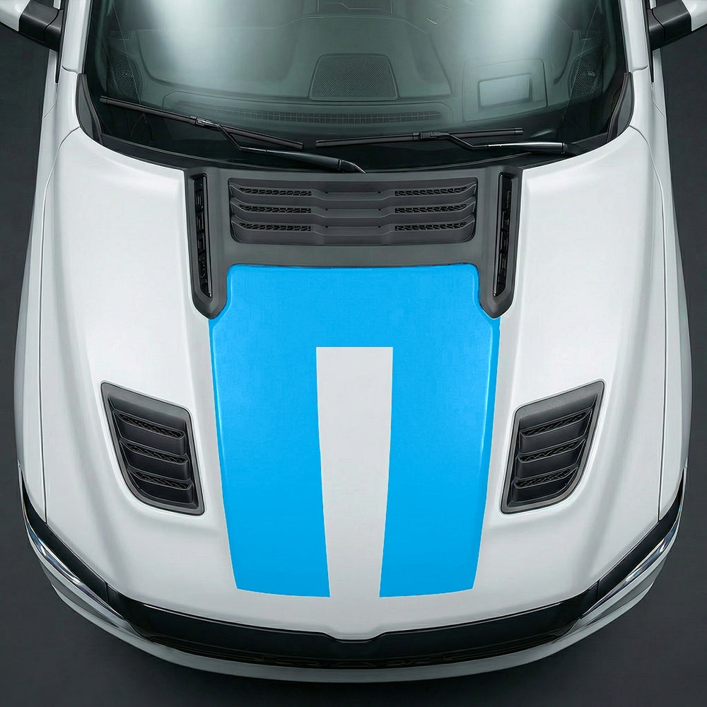Hood Panel Decal/Sticker - Solid RAM 1500 U-Shape Graphic Kit - For Dodge Ram 2019-2025 - Premium Vinyl