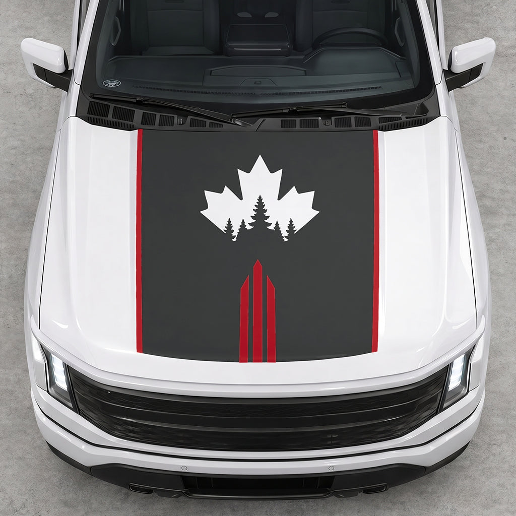 Hood Panel Decal/Sticker - Maple and Forest Graphic Decal Graphic Kit - For Ford F-150 2015-2020 - Premium Vinyl