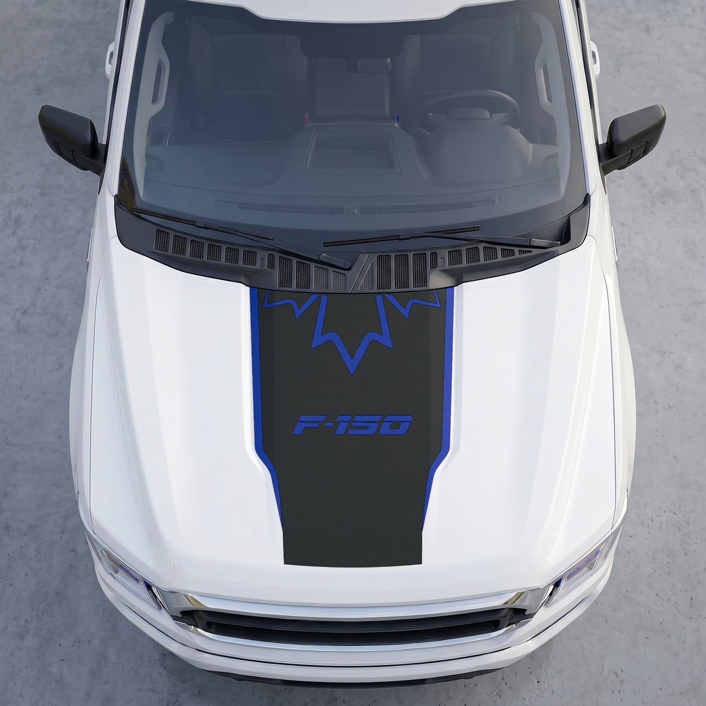 Hood Panel Decal/Sticker - Stealth Maple Leaf Crest Hood Decal – Top-Border Outline Vinyl Wrap Graphic Kit - For Ford F-150 F150 2015-2020 - Premium Vinyl